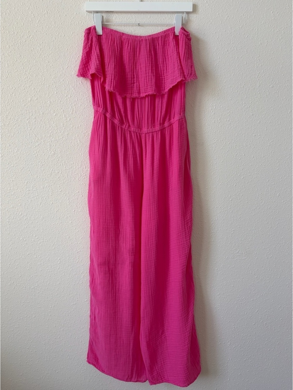 Michael Stars Riya Jumpsuit Azalea Size Large Gauze Bohemian Colorful Coastal